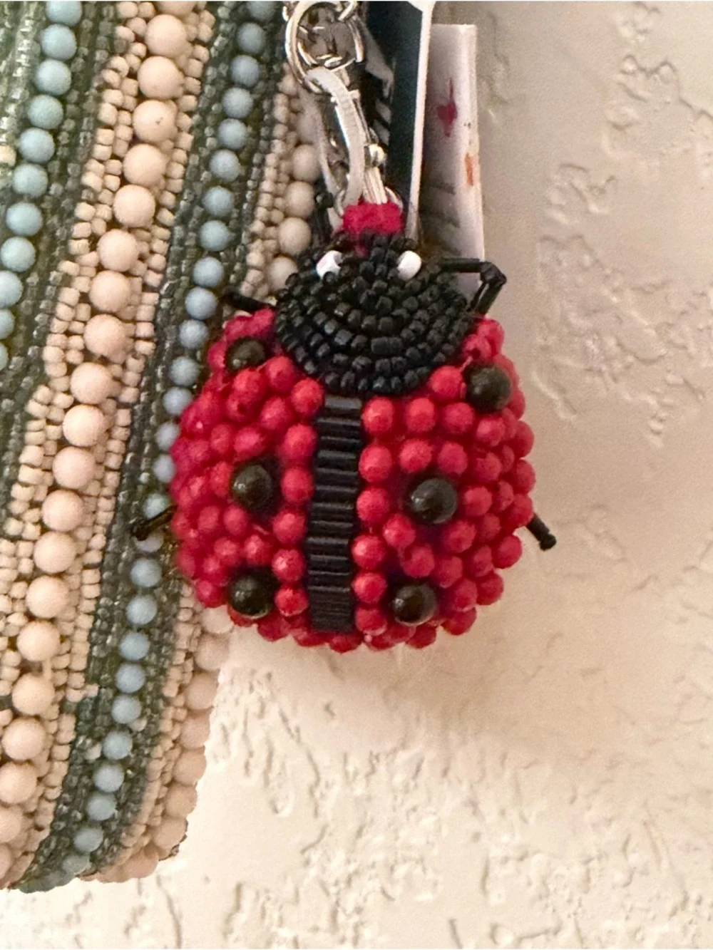 Viral Beaded Ladybug Shoulder Bag with charm - Picture 7 of 7